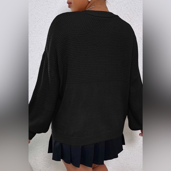 Flower Open Front Dropped Shoulder Cardigan - Picture 2 of 9